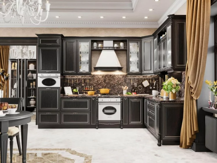 Шкаф кухонный 400 высокий Италия ЛД 275.426.000 Черный Дуб темный_1