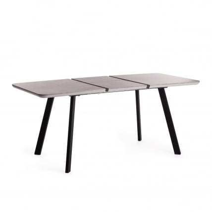 Стол обеденный NELSON МДФ/ЛДСП/металл, 128-170х80х75 см, Бетон/Черный_4
