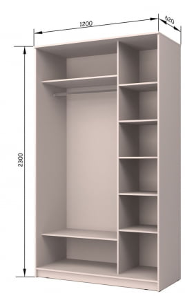 Шкаф-купе Хит-23-12-77 Орхидея Белая шагрень_1