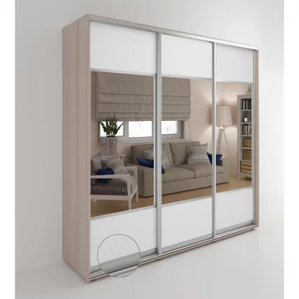 Шкаф-купе 3-х дверный Акцент-Дуэт КВ 1800х600 Ясень шимо светлый_0