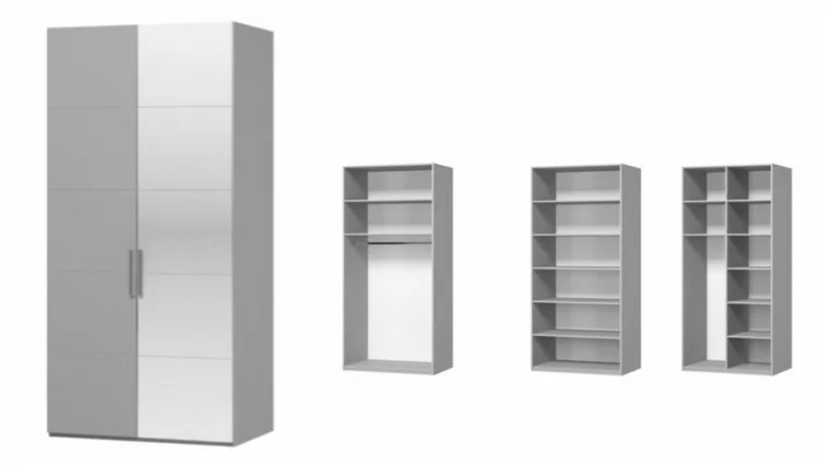 Шкаф двухстворчатый Вива ШР-2 с зеркалом Фарго Мокко глянец_1