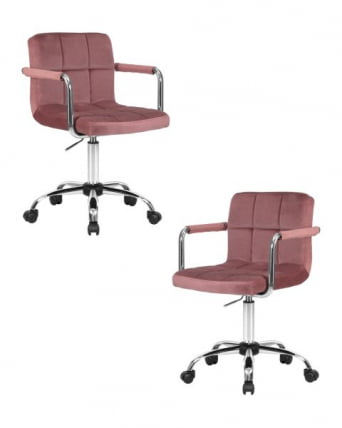 Офисное кресло для персонала DOBRIN TERRY (пудрово-розовый велюр (MJ9-32)) 2 шт_0