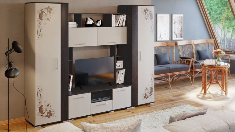 Набор мебели для общей комнаты Белла Венге Цаво Дуб Белфорт с рисунком_1