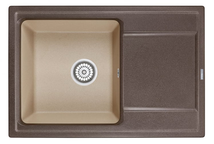 Кухонная мойка ХИБРИД ХИ-74 Эспрессо-песок / HIBRID HI-74_0