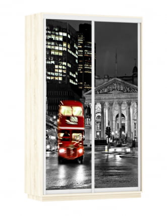 Шкаф-купе двухдверный Экспресс Дуо 1400х2400h Лондон/Дуб сонома_0