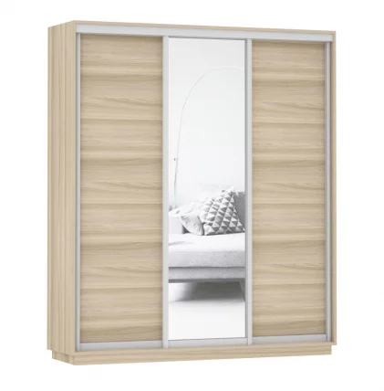 Шкаф-купе трехдверный Экспресс Медиум-1 1800х2200h Ясень шимо светлый_0