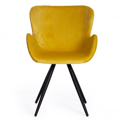 Кресло BOEING ( mod. 9120) / 1 шт. в упаковке металл/вельвет, 42x58x84.5x47см, желтый (HLR 40)/черный_4