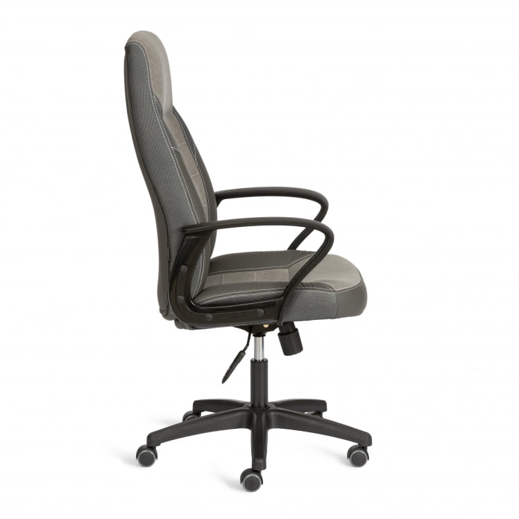 Кресло INTER (24) кож/зам/флок/ткань, серый/металлик, C-36/29/TW-12_1