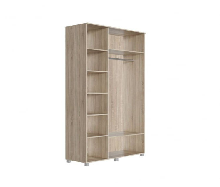 Шкаф трехстворчатый Мадлен 05 Дуб сонома светлый Ясень белый Серебро_1