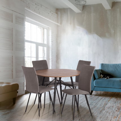 Стул обеденный La Rousse велюр, серый/черный, 29, 49х50х93_10