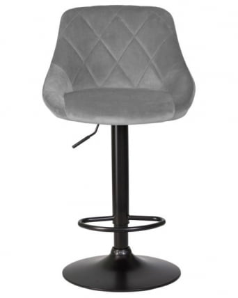 Стул барный DOBRIN LOGAN BLACK (серый велюр (MJ9-75)) 2 шт_2