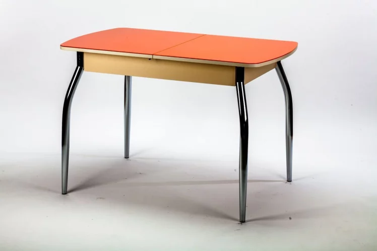 Стол обеденный Чикаго СТ(6191) крем,стекло оранжевое_0