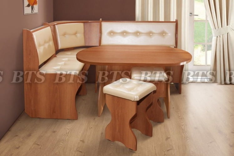 Кухонный уголок Жасмин ольха/кожа жемчуг_0