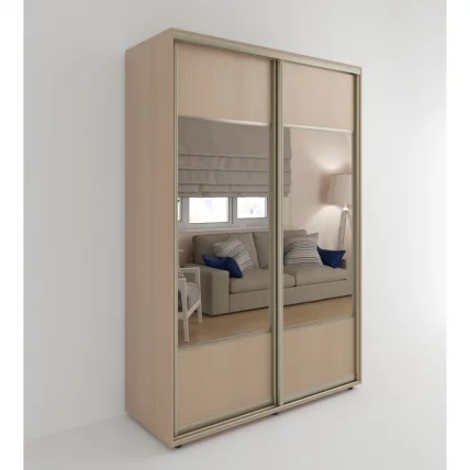 Шкаф-купе 2-х дверный Акцент-Дуэт Д 1600х600 Дуб молочный_0