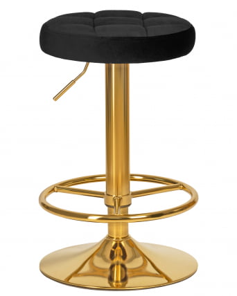 Табурет барный DOBRIN BRUNO GOLD (черный велюр (MJ9-101))_0