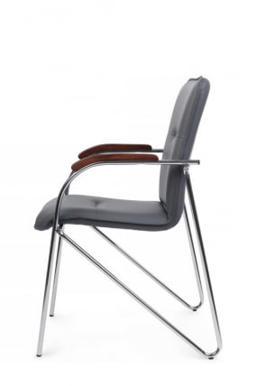 Стул Самба с деревянными подлокотниками СМБ-02Х Хром гальв. Серый / SMB-02H_5
