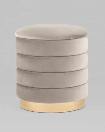Пуф Франсис с ящиком велюр Серо-бежевый_4