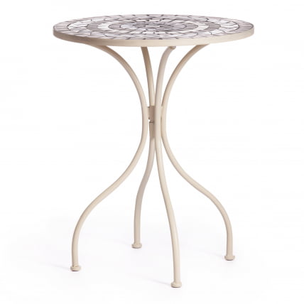 Стол Secret de Maison ROMEO (mod. PL08-7451RV) металл, 60*72см, белый/плитка калейдоскоп_0