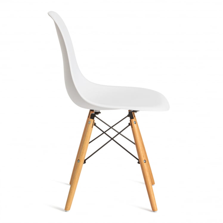 Стул CINDY (EAMES) (mod. 1801) дерево бук/металл/сиденье пластик, 45x51x82 см, White (белый)_1