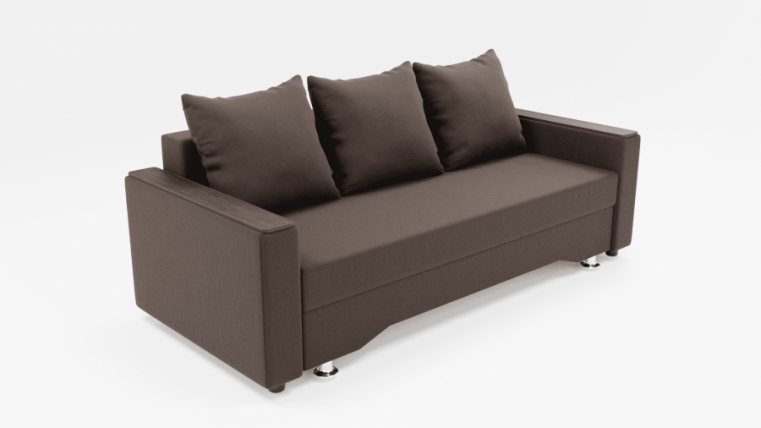 Диван Квадро-2 ПБ (ЗР) Цвет фасада: Коричневый; Тип: Прямой; Материал фасада: Металл/Велюр_0