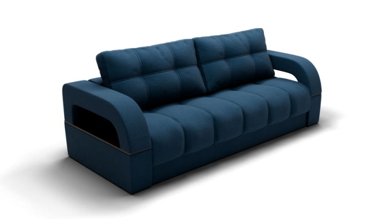 Диван Рич-1 (ЗР) Цвет фасада: Синий; Тип: Прямой; Материал фасада: Металл/Велюр_0