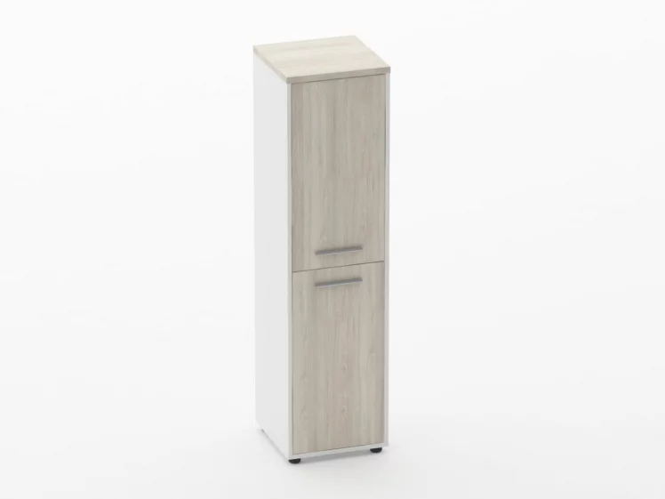 Шкаф 3 узкий закрытый, 2 двери Deka 10.16.12Л Дуб Сантана светлый/Белый_0