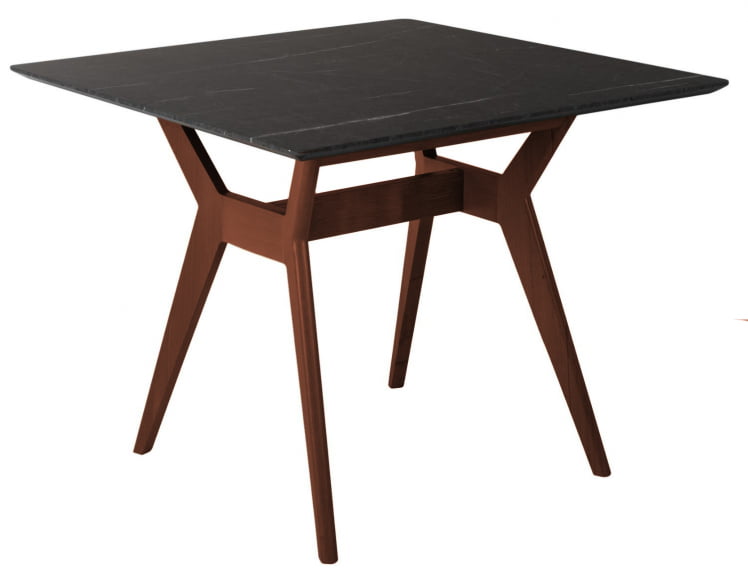 Стол Нарвик 960*960 мрамор Графит Темный орех_0