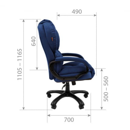 Кресло руководителя CHAIRMAN 434 HOME велюр Синий_5