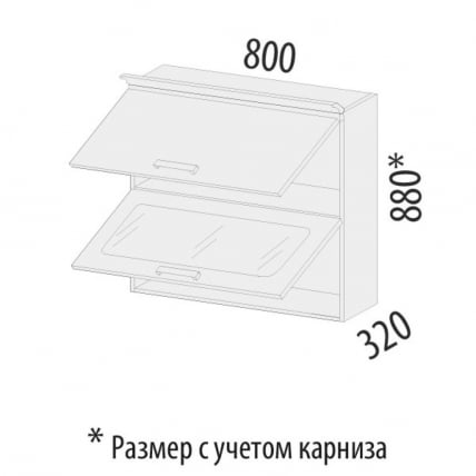 Шкаф-витрина кухонный (с системой плавного закрывания) Оливия 71.09.1_4