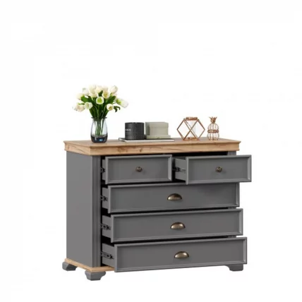 Комод с 5 ящиками Амели ЛД 642.370.000 Оникс серый_3