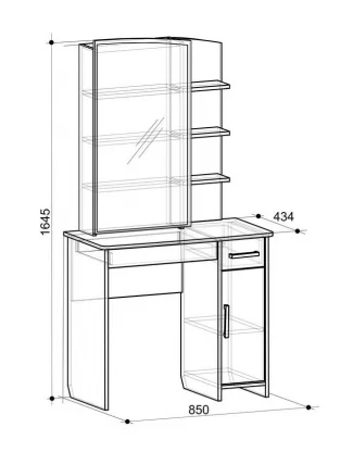 Туалетный столик Виктория-1 Трюмо Дуб Сонома_2