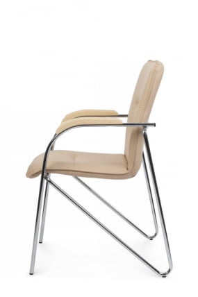 Стул Самба с пластиковыми подлокотниками SMB-03H Хром гальв. Бежевый_5