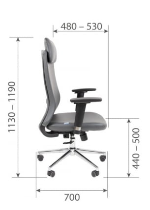 Офисное кресло CHAIRMAN 500 LUX экокожа Серый_23