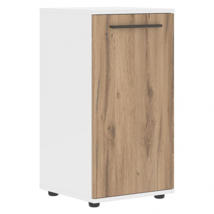 Шкаф колонка с глухой малой дверью EDIS ELCS 42.1 Дуб Денвер светлый Мокко Белый_0