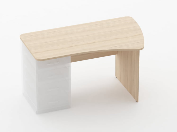 Стол эргономичный под встроенную тумбу Glassy 1.121.14Пр Дуб молочный_0