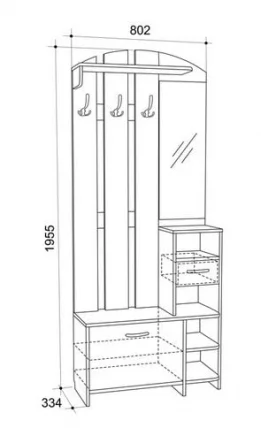 Прихожая Мила Ясень Шимо темный_1