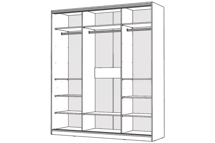 Шкаф-купе 2-х дверный Виктория 1800х584х2300, Белый 18ДЗДЗ-ППШШ-Б 310-663_1