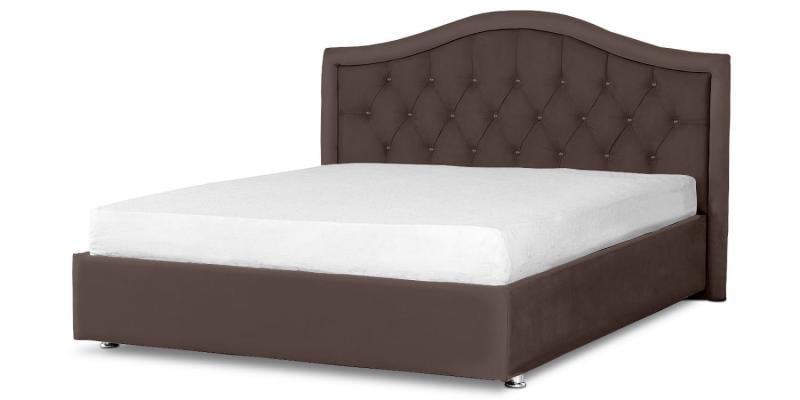 Мягкая интерьерная кровать "Калининград" с подъемным механизмом Материал фасада: Экокожа; Спальное место: 800х2000 мм; Цвет фасада: Коричневый; Цвет корпуса: Коричневый _0