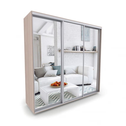 Шкаф-купе 3-х дверный Акцент-Сим З 1800х600 Ясень шимо светлый_0