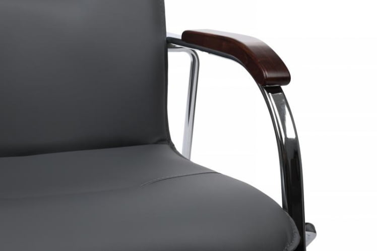 Стул Самба с деревянными подлокотниками СМБ-02Х Хром гальв. Серый / SMB-02H_8