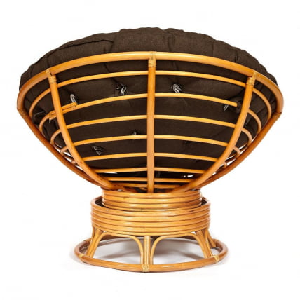 Кресло-качалка PAPASAN/ПАПАСАН w 23/01 B /с подушкой/ 115х78х104 см, Honey (мед), ткань Коричневый, 3М7-147_7