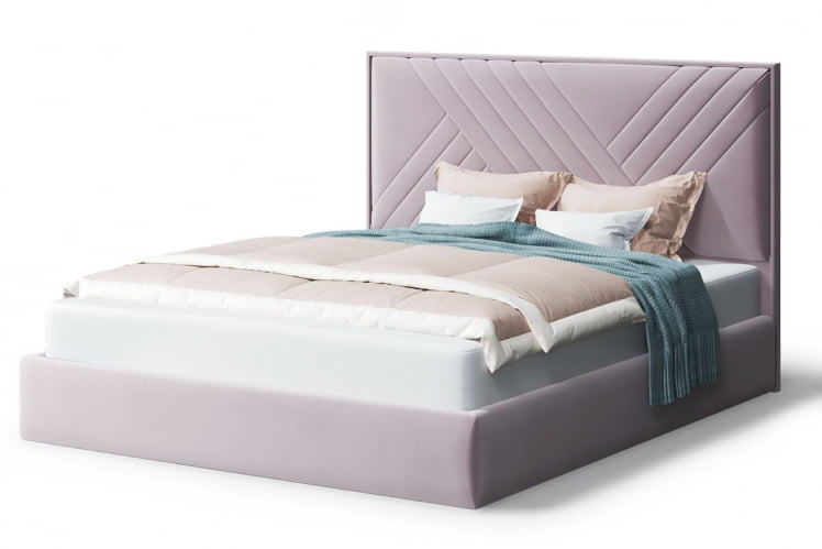 Кровать МИРА 2000*1400мм (без опор), велюр НЕО 15 (лиловый), (б/основания, б/матраса) / NEO_0