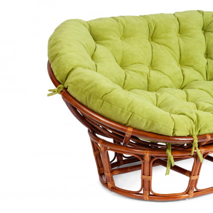 Диван MAMASAN/МАМАСАН 23/02 W /с подушкой/ подушка 182х119 см, 169х102х80 см, Cognac (коньяк), флок, олива, 23_5