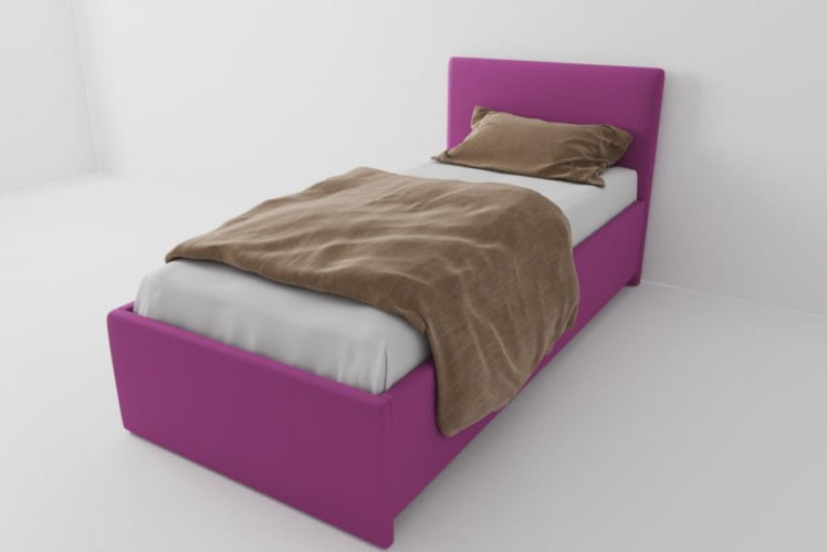 Кровать Эко Стандарт с ортопедическим основанием (Berhouse) Цвет фасада: Розовый; Материал фасада: ЛДСП; Спальное место: 800х2000 мм _0