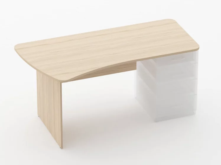 Стол эргономичный под встроенную тумбу Glassy 1.121.16Л Бук светлый_0