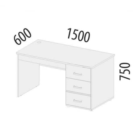 Стол компьютерный Эверест 500.24 Дуб Кронберг/Белый шпон_1