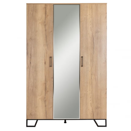 Шкаф трехстворчатый с зеркалом Loft с зеркалом Дуб Натур_2