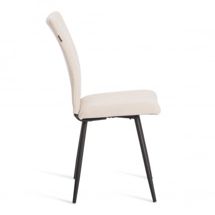 Стул обеденный Monte Carlo флок , 50х55х93, молочный/черный, 4_1