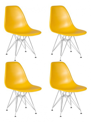 Стул обеденный ДОБРИН ДСР (ножки хром, цвет горчичный (Й-03)) 4 шт / DOBRIN DSR (Y-03))_0