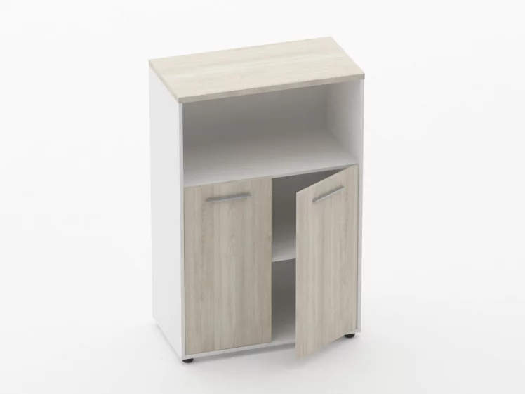 Шкаф 2 широкий закрытый с нишей Deka 10.12.111 Дуб Сантана светлый/Белый_1